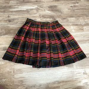 Tartan Wrap Pleated Skirt